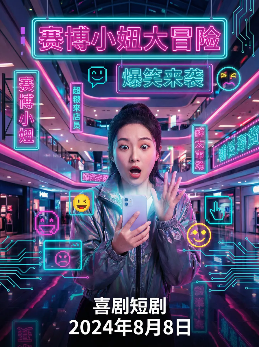 苍井空快播电影 搞笑喜剧短剧 - 赛博小妞大冒险海报